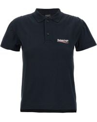 Balenciaga - Logo Embroidery Polo Shirt - Lyst