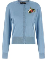 Dolce & Gabbana - Floral Embroidery Cardigan - Lyst