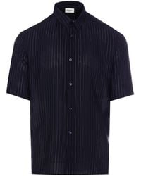 Saint Laurent - Striped Silk Shirt - Lyst