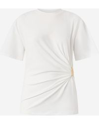 Pinko - Draped T-Shirt With Detail - Lyst