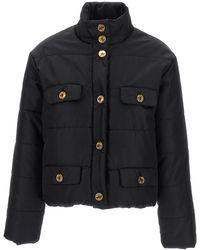 Moschino - Padded Down Jacket With Logo Button Closure - Lyst