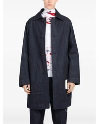 Ferragamo - Denim Buttoned Coat - Lyst