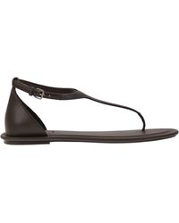 Brunello Cucinelli - Nappa Leather Sandals With Precious Strap - Lyst
