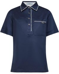 Prada - Lisle Cotton Polo Shirt Tops - Lyst