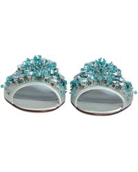 Dolce & Gabbana - Leather Bead Embellish Slide Shoes, Silk Viscose - Lyst