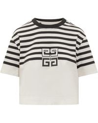 Givenchy - 4g Cotton Striped Short T-shirt - Lyst