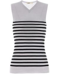 KHAITE - Wool Sleeveles T-Shirt - Lyst