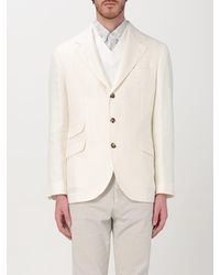 Brunello Cucinelli - Off Linen Wool Blazer - Lyst