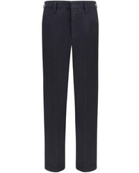 Prada - Blue Cotton Casual Pants - Lyst