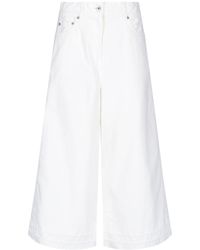 Sacai Wide Jeans With Side Openings - White