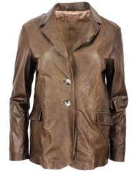 Barba Napoli - Soft Leather Blazer Jacket With 2 Button Closure And Flap Pockets - Lyst