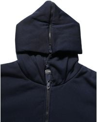 Dolce & Gabbana - Black Cotton Full Zip Hooded Bomber Jacket - Lyst