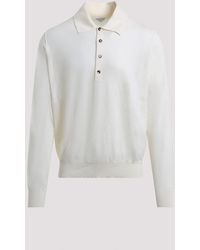 Bottega Veneta - Long Sleeves Cashmere Polo T-Shirt - Lyst