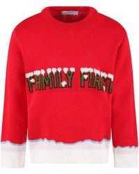FAMILY FIRST  Milano Sweater For Boy With Green Logo - Red
