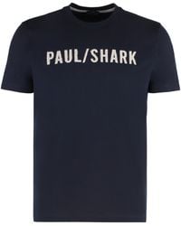 Paul & Shark - Paul & Shark Logo-Embroidered Cotton Jersey T-Shirt - Lyst