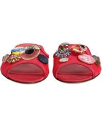 Dolce & Gabbana - Embellished Flats Slip On Sandals Shoes Pa+Vi - Lyst