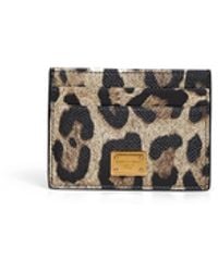 Dolce & Gabbana - Leo-Print Dauphine Card Holder With Logo Tag - Lyst
