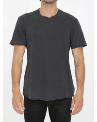 James Perse - Charcoal Cotton T-shirt - Lyst
