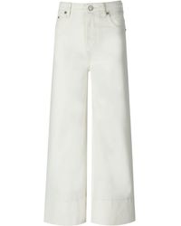 Ganni - White Cropped Jeans - Lyst