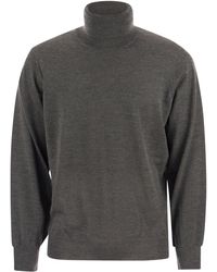 Brunello Cucinelli - Lightweight Turtleneck Sweater In Cashmere And Silk - Lyst