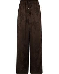 Ganni - Trousers, Satin Straight, Elastic Waistband Acetate Straight Trousers - Lyst