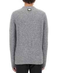 Dolce & Gabbana - Jersey With Logo Plaque Wool Sweatshirts - Lyst