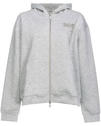 Pinko - Logo Embellished Zip-Up Jacket - Lyst