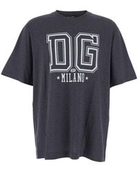 Dolce & Gabbana - Crewneck T-Shirt With Logo Print On The Front - Lyst