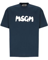 MSGM - T-shirts And Polos Blue - Lyst