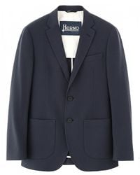 Herno - Single-Breasted Linen Jacket - Lyst