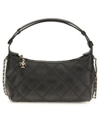 Tory Burch - Black Lamb Ovis Aries Aries Clutch Bag - Lyst