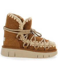Mou - Ankle Boots With Lace Closure And Tassel Detail - Lyst