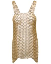 Silvia Gnecchi - Tone Mini Dress With Shoulders Straps And Side Splits - Lyst