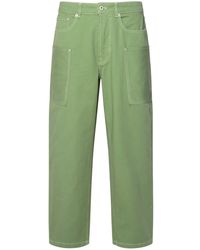 KENZO - Green Cotton Pants - Lyst