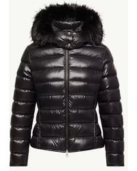 Moncler - Moncler Quilted Down With Fur-Trim Hood Down Jacket - Lyst