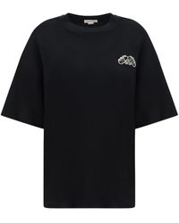 Alexander McQueen - Brand-embellished Dropped-shoulder Cotton-jersey T-shirt - Lyst