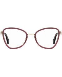 Moschino - Eyeglasses Cat Eye Full Rim, Burgundy Frame And Clear Demo Lenses Lens Mos5840Lhf00 - Lyst