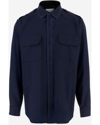 Maison Margiela - Wool Shirt With Pockets And Shoulder Pads - Lyst