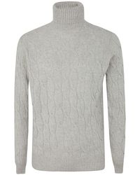 FILIPPO DE LAURENTIIS - Wool Cashmere Long Sleeves Turtle Neck Sweater With Braid - Lyst