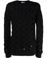 Valentino - Woven Knitted Crew-Neck Jumper Clothing - Lyst