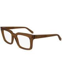Ferragamo - Eyeglasses Square Full Rim, Transparent Frame And Clear Demo Lens Lens Sf2993232 - Lyst
