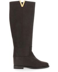 Via Roma 15 - Via Roma 15 Metallic V Detail Suede Boot - Lyst