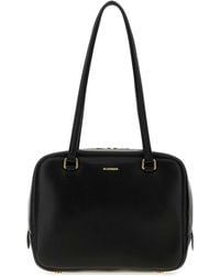 Jil Sander - Medium Vision Nappa Leather Handbag With Golden Hardware - Lyst