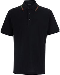 Gucci - Polo Shirt Web Collar Cotton T-Shirts - Lyst