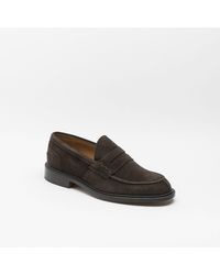 Tricker's - James Coffee Castorino Suede Penny Loafer - Lyst