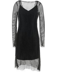 Max Mara - Vezzo Short Embroidered Mesh Dress With Crystal - Lyst