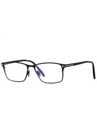 Tom Ford - Eyeglasses Rectangle Full Rim, Matte Gunmetal Frame And Clear/-Light Block Lenses Lens Ft5935-B009 - Lyst