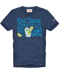 Mc2 Saint Barth - Cotton T-Shirt With Gin Tonic Print - Lyst