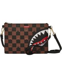 Sprayground Peeking Character Check Toiletry Bag in Black
