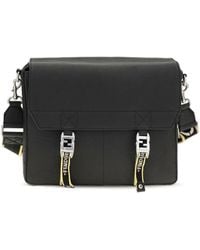 Fendi - Flow Mess Medium Roman Leather Crossbody Bag - Lyst